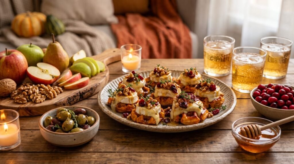 Honey Brie Roasted Sweet Potato Bites with Cranberries and Walnuts